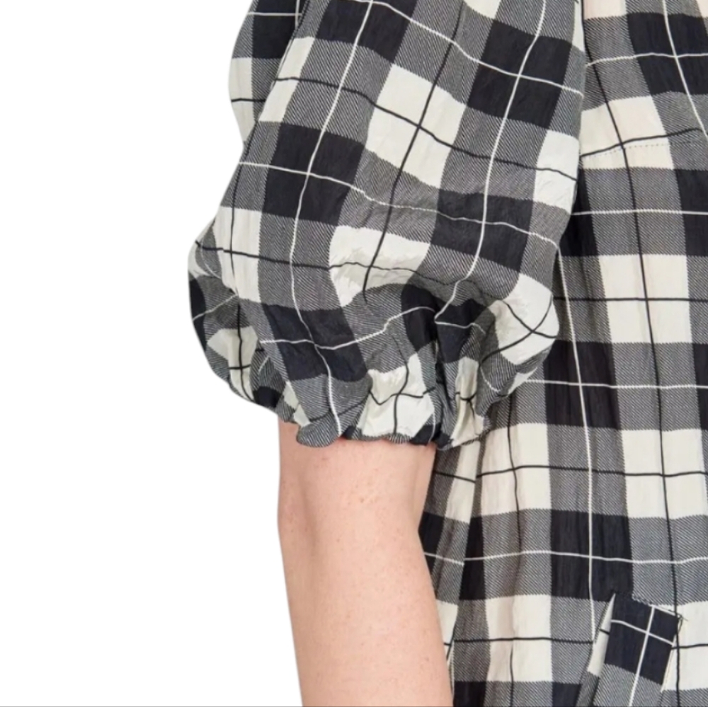 Avagail Black Cream Check Dress - Picture 4 of 8